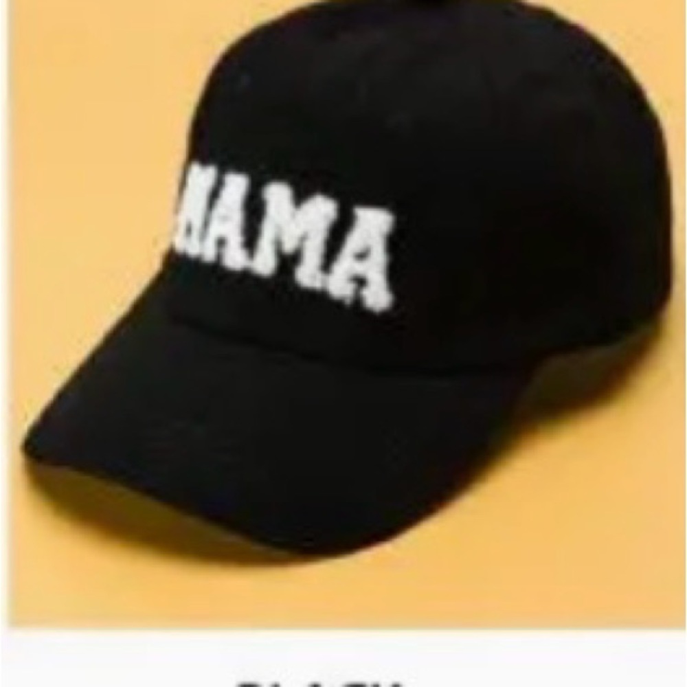 Washed Sherpa Black 'MAMA' Baseball Cap